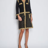 Chanel 15/A Black Long Sleeve Tweed Midi Dress Size FR 40 (UK 12)