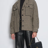 Anine Bing Brown & Black Houndstooth Jacket Size XS (UK 6)