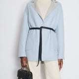 Loro Piana Grey/Blue Reversible Baby Cashmere Jimi Jacket with Leather Belt Size L (UK 12) RRP £5,055