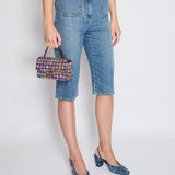 Chanel 23P Blue Denim Three Quarter Jeans with Pocket Detail Size FR 38 (UK 10)