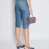 Chanel 23P Blue Denim Three Quarter Jeans with Pocket Detail Size FR 38 (UK 10)