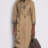 Christian Dior Beige AW22 Trench Coat with Dior Oblique Lining and Cuff Details with Garden Print Details FR 34 (UK 6)