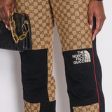 Gucci X The North Face Brown and Black Monogram Trousers with Logo IT 36 (UK 4)