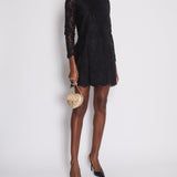 Valentino Black Long Sleeve Lace Midi Dress with Pocket Detail Size IT 40 (UK 8)