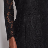 Valentino Black Long Sleeve Lace Midi Dress with Pocket Detail Size IT 40 (UK 8)