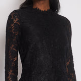 Valentino Black Long Sleeve Lace Midi Dress with Pocket Detail Size IT 40 (UK 8)