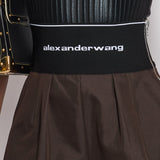 Alexander Wang Brown High Waist Elasticated Shorts with Logo Detail Size US 4 (UK 8)