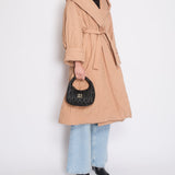 Alaïa Beige Hooded Wrap Coat with Belt Detail Size XS (UK 8)