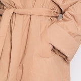 Alaïa Beige Hooded Wrap Coat with Belt Detail Size XS (UK 8)