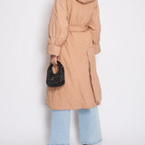 Alaïa Beige Hooded Wrap Coat with Belt Detail Size XS (UK 8)