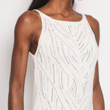 Ermanno Scervino White Strap Midi Dress with Embellished Diamanté Detail Size IT 38 (UK 6)