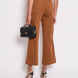 Chanel Rust Brown Denim Wide Leg Jeans With Embellished Button Details Size FR 36 (UK 8)