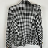 Balmain Black and White Houndstooth Blazer Jacket with Gold Button Details Size FR 38 (UK 10)