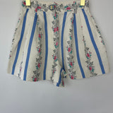 Dolce & Gabbana Exclusive Blue Floral Striped Shorts Size IT 36 (UK 4)