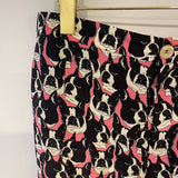 Gucci Pink and Black Silk Bulldog Printed Trousers Size IT 42 (UK 10)