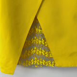 Carolina Herrera Yellow Silk Sleeveless Midi Dress with Embroidery Lining Detail Size US 10 (UK 14)