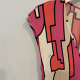 Emilio Pucci Pink & White Patterned Midi Dress Size IT 38 (UK 6)