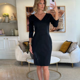 Antionio Berardi Black 3/4 Sleeve Midi Dress Size 38 (UK 10)