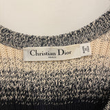 Christian Dior Black and Cream Striped Knit Tank Top Size FR 36 (UK 8)