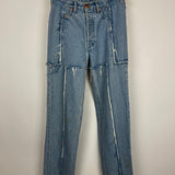 Vetements Blue Distressed High Waist Straight Leg Jeans Size XS (UK 6)