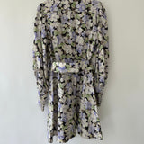 Zimmermann Purple Floral Long Sleeve Midi Dress with Belt Detail Size 0 (UK 6)