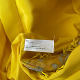 Carolina Herrera Yellow Silk Sleeveless Midi Dress with Embroidery Lining Detail Size US 10 (UK 14)