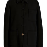 GABRIELA HEARST - Ulu Chore Jacket in Black Double-Face Recycled Cashmere