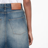 Victoria Beckham - Placket Detail Denim Skirt In Heavy Vintage Indigo Wash