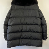 Moncler Black Padded Jacket with Black Fur Trim Size 5 (UK 18)