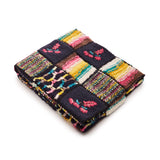 GABRIELA HEARST - Alec Patchwork Knit Blanket in Dark Navy Multi Welfat Cashmere