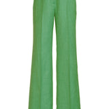 GABRIELA HEARST - Vesta Pant in Peridot Green Virgin Wool and Silk Linen