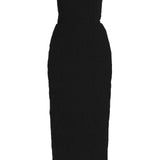 GABRIELA HEARST - Girard Shirred Maxi Dress in Black Aloe Linen