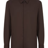 GABRIELA HEARST - Nicolas Shirt in Chocolate Superfine Wool