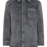 GABRIELA HEARST - Drew Overshirt in Dark Grey Virgin Wool Silk Cashmere Fur