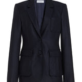 GABRIELA HEARST - Louisa Blazer in Dark Navy Virgin Wool Cashmere Flannel