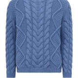 GABRIELA HEARST - Geoffrey Knit Sweater in Light Blue Denim Cashmere