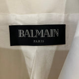 Balmain Cream Wool Blazer Jacket with Gold Buttons and Shoulder Pads Size FR 42 (UK 14)