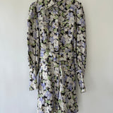 Zimmermann Purple Floral Long Sleeve Midi Dress with Belt Detail Size 0 (UK 6)