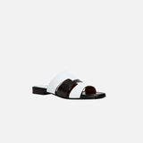 MANU ATELIER - 15 Woven Leather Slippers White & Black Soft