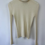 Gucci Cream Ribbed Knit Roll Neck Long Sleeve Jumper size M (UK 8)