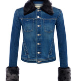 L'AGENCE - Shea Shearling Denim Jacket