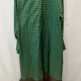 Fendi Green and Brown Silk Checked Maxi Dress with Logo Buttons Size IT 42 (UK 10) RRP £2,250