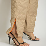 Hermès Beige Quilted Trousers with Pocket Detail FR 38 (UK 10)