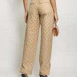 Hermès Beige Quilted Trousers with Pocket Detail FR 38 (UK 10)