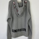 Gucci Grey 'Blind For Love' Hoodie With Embroidery and Distressed Details Size S (UK 8)