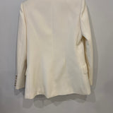 Balmain Cream Wool Blazer Jacket with Gold Buttons and Shoulder Pads Size FR 42 (UK 14)