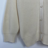 Hermès Cream Rib Knit Long Sleeve V-Neck Cardigan with Front and Back Buttons Size FR 40 (UK 12)