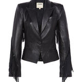 L'AGENCE - Vashti Fringe Leather Blazer