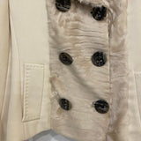 Dolce & Gabbana Cream Jacket with Textured Collar and Large Buttons Detail Size IT 40 (UK 8)