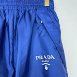 Prada Blue Re-Nylon Track Pants with Stitched Logo Detail Size IT 38 (UK 6)